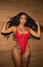 Baywatch in Red Python / Thong One Piece-One Piece-Breezy Rack