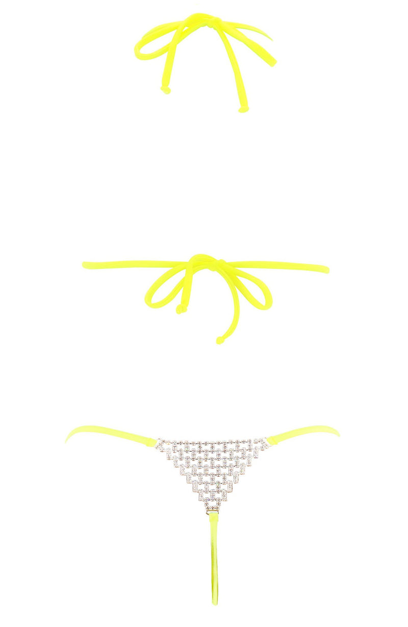 Big Bling in Canary / G String Bikini Set-Sets-Breezy Rack