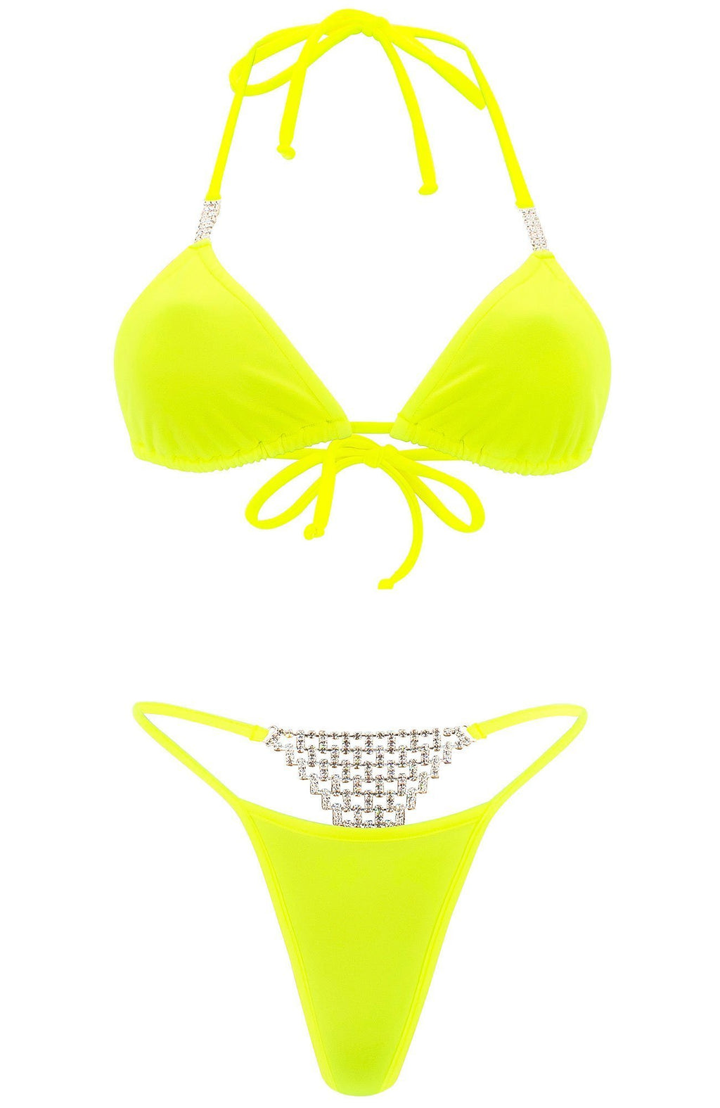 Big Bling in Canary / G String Bikini Set-Sets-Breezy Rack