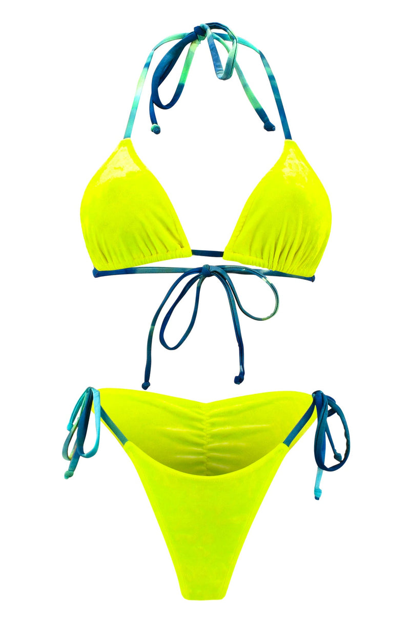 Hawaii in Crushed Velvet / Cheeky Bikini Set-Sets-Breezy Rack
