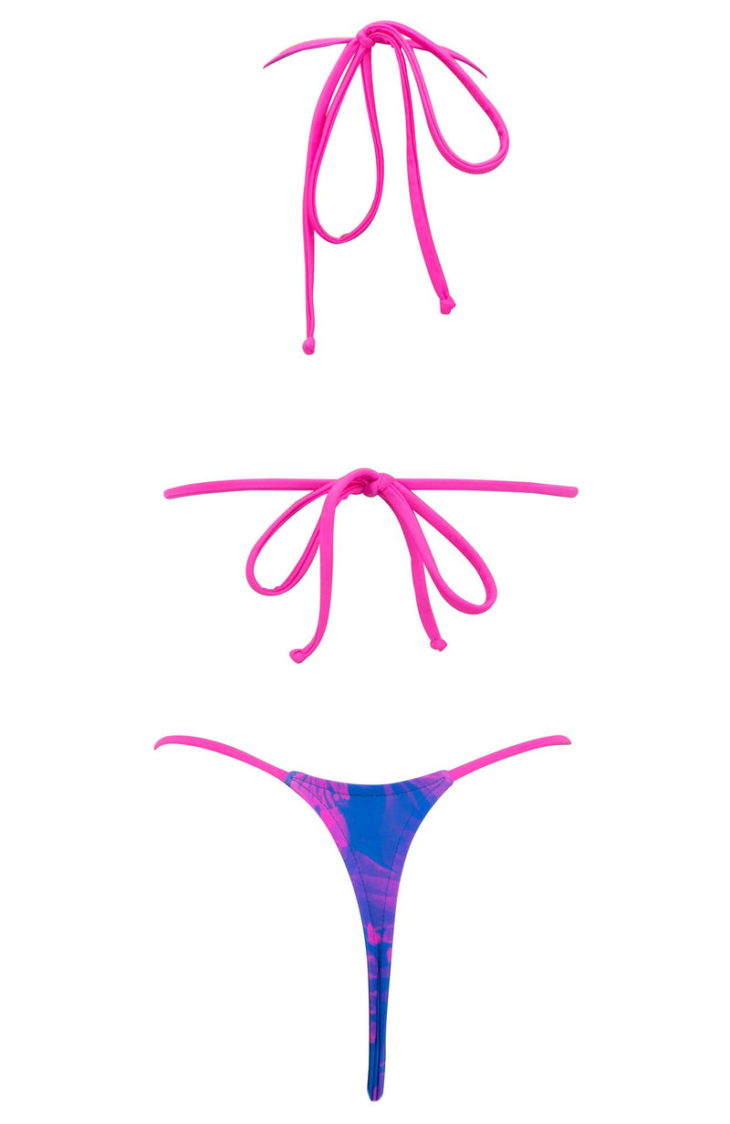 Jojo in Blueberry Ras / Thong Bikini Set-Sets-Breezy Rack