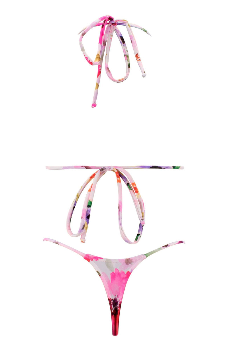Jojo in Floral Blush / Thong Bikini Set-Sets-Breezy Rack