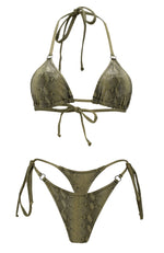 Joy in Olive Python / Thong Bikini Set-Sets-Breezy Rack