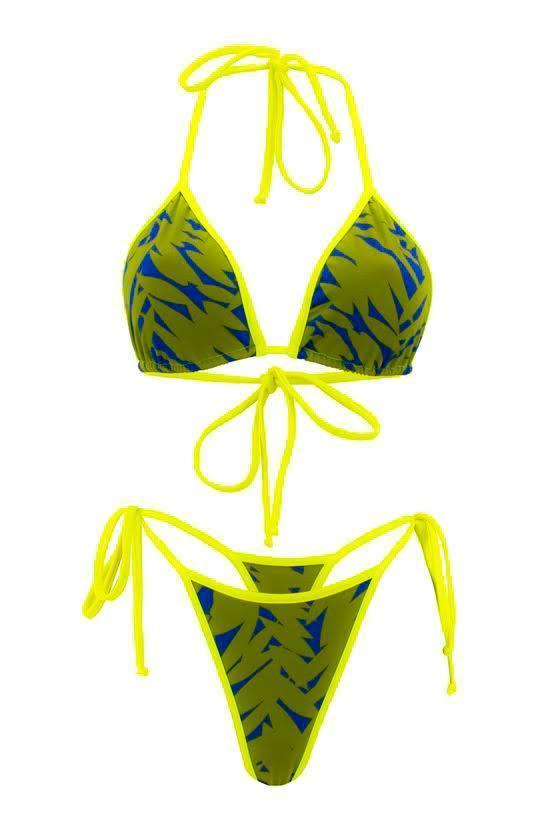 Jungle Lime / Thong Bikini Set-Sets-Breezy Rack