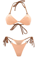 Peach Sand / Thong Bikini Set-Sets-Breezy Rack