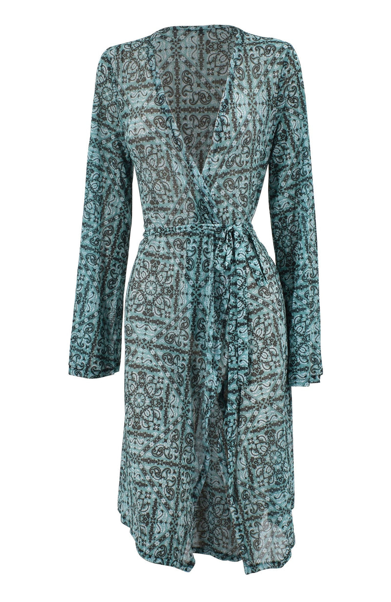 Retro Bandana in Aqua / Robe-Sets-Breezy Rack