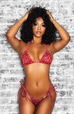 Retro Bandana in Aqua / Thong Bikini Set-Sets-Breezy Rack