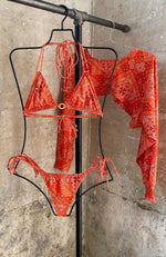 Retro Bandana in Red / Oversized Crop Top-Cover Ups-Breezy Rack