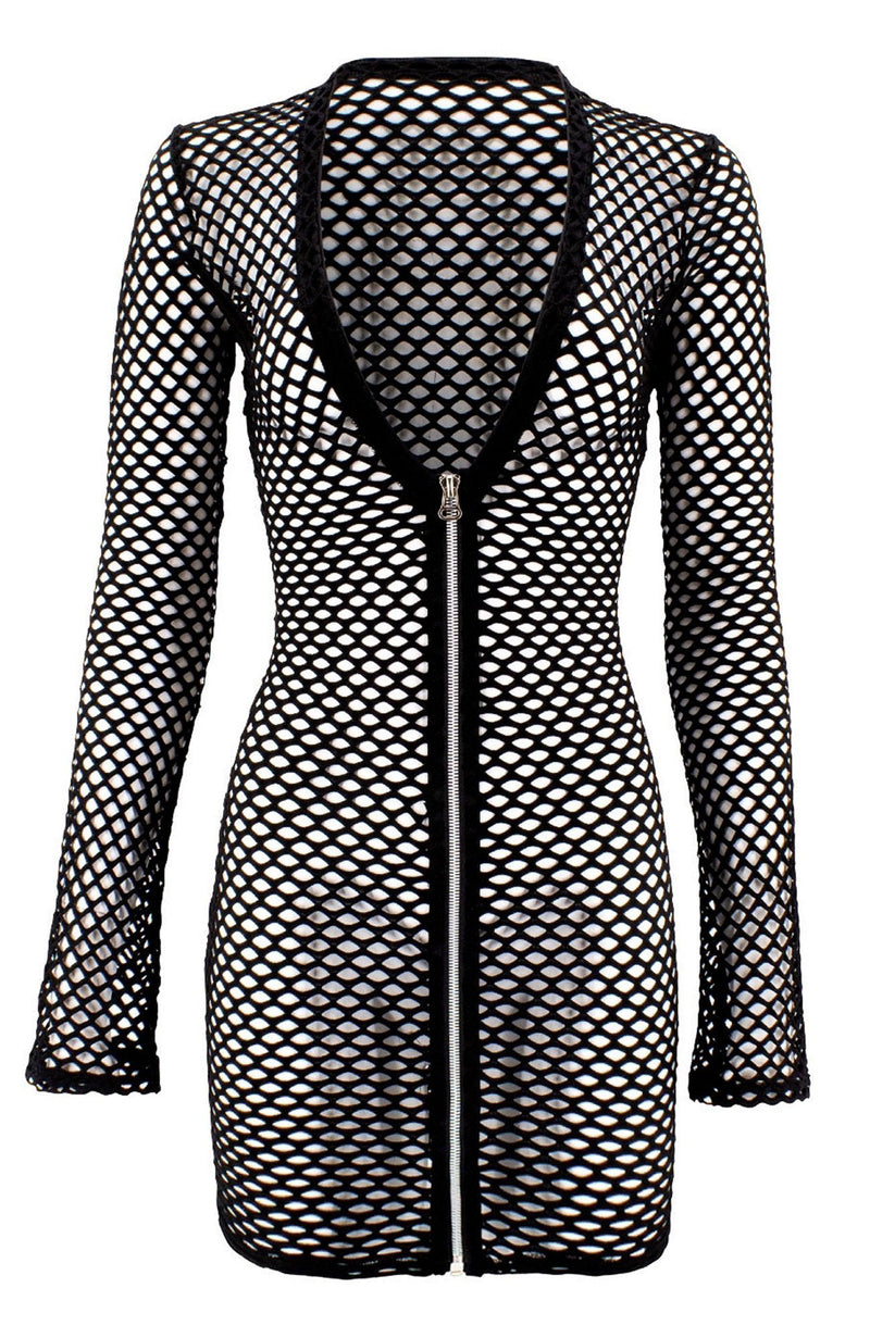 The Banshee in Blue / Fishnet Zip Up-Cover Ups-Breezy Rack