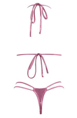 The Electra in Metallic Rose / Thong Bikini-Sets-Breezy Rack