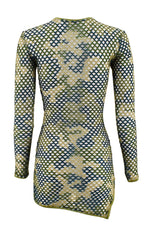 The Tease in Camouflage / Fishnet Crew Neck Cover-up Dress-Cover Ups-Breezy Rack