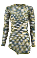 The Tease in Onyx / Fishnet Crew Neck Cover-up Dress-Cover Ups-Breezy Rack