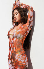 Yazmi in Mango Tango / Cover Up Dress-Cover Ups-Breezy Rack