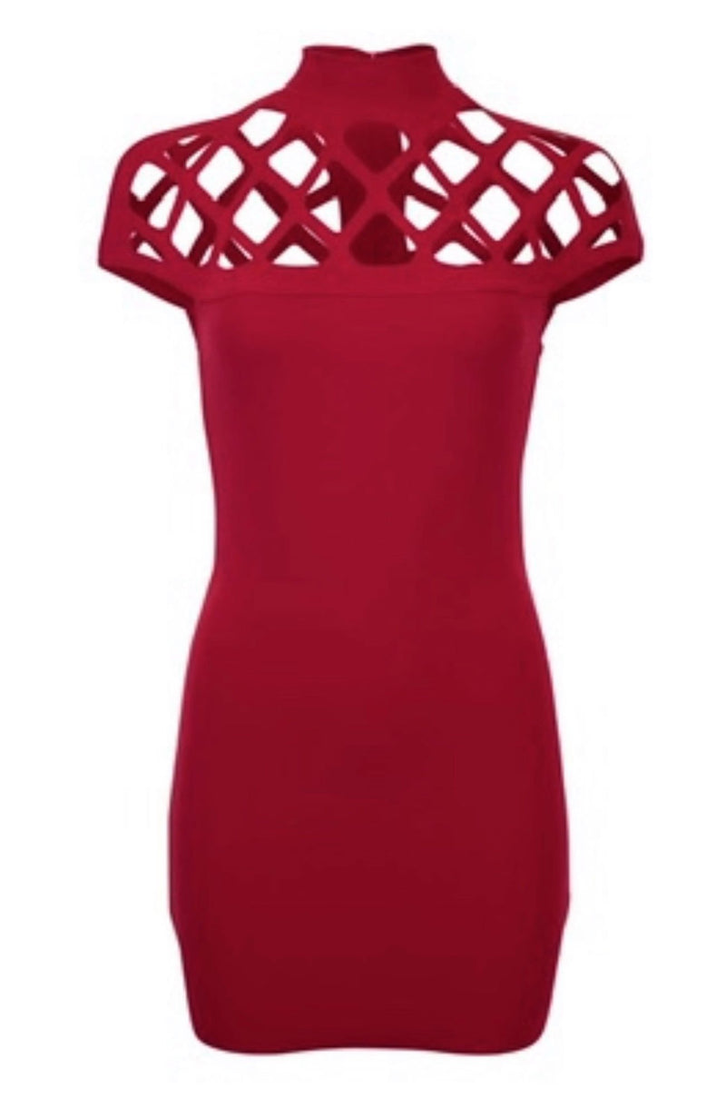 Midi Plum Cutout Dress-Dresses-Breezy Rack