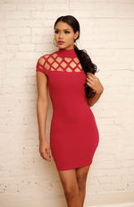 Midi Plum Cutout Dress-Dresses-Breezy Rack