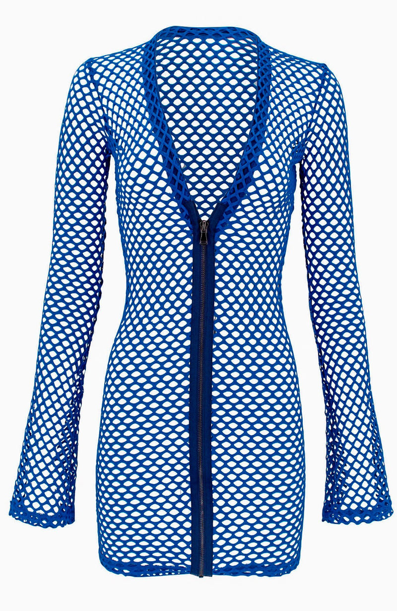 The Banshee in Blue / Fishnet Zip Up-Cover Ups-Breezy Rack